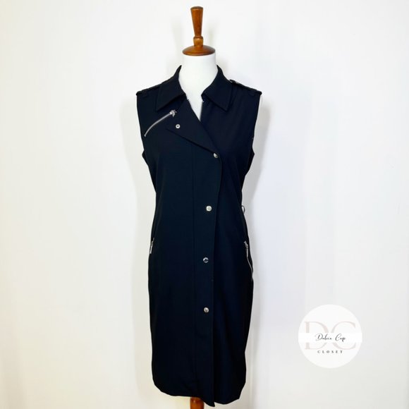 Michael Kors Dresses & Skirts - MICHAEL KORS Women's Black Sleeveless Dress Lined w/Silver Metal Accents   Sz 12